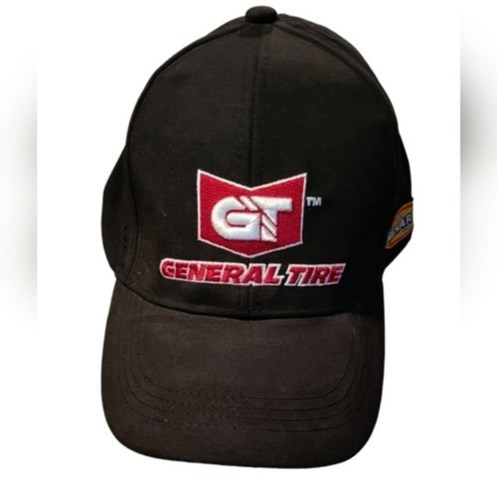 General Tire ARCA Menards Series Racing Hat Black Adjustable Cap American Flag‎